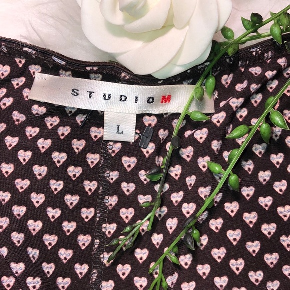 Studio M Women’s Heart Print Stretch Skirt L - Picture 4 of 12